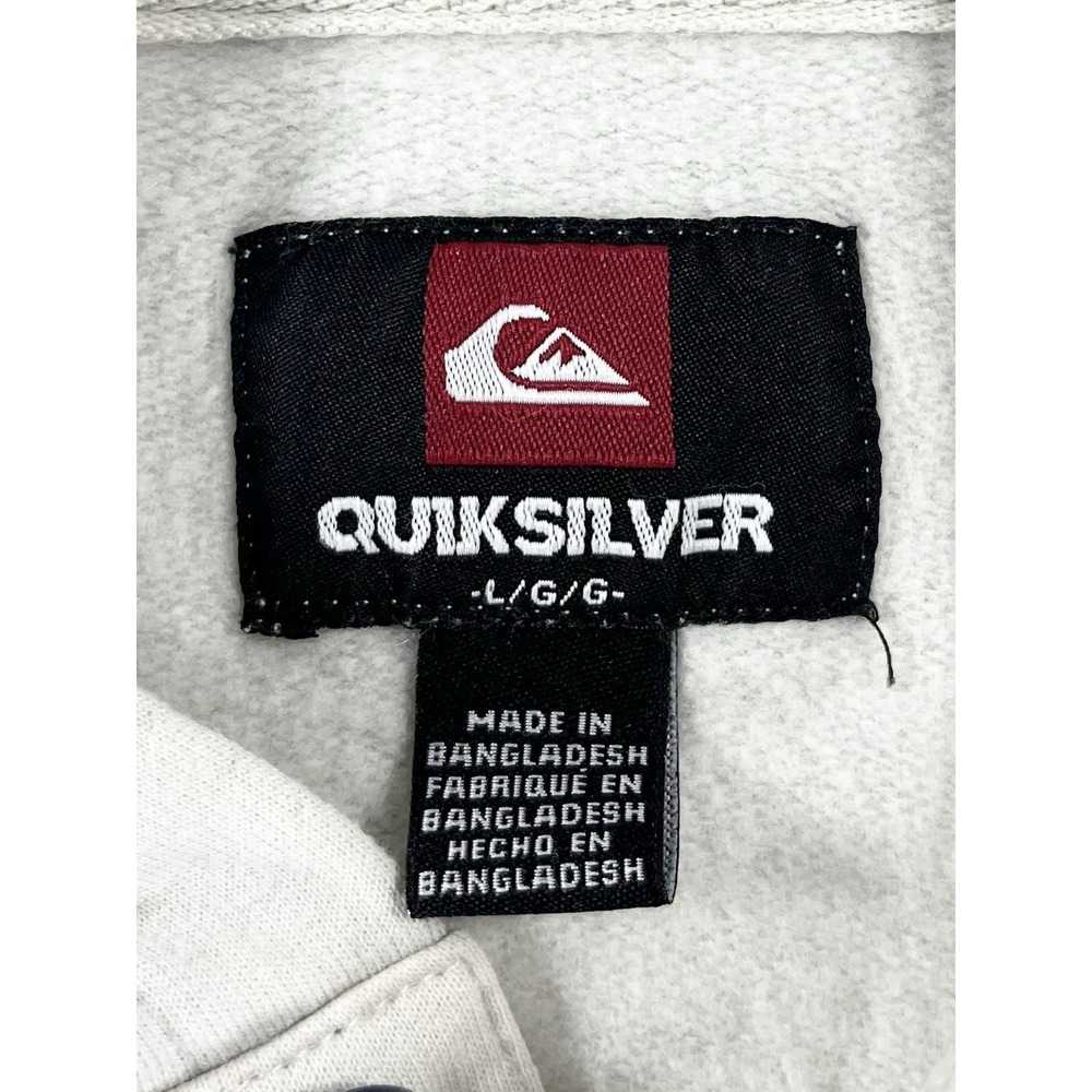 Vintage Y2K Quicksilver Color Block Striped Hoodie 90s Surf Skate Grunge Men's L - Picture 5 of 10